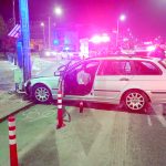 peripetii cu masina in stalp